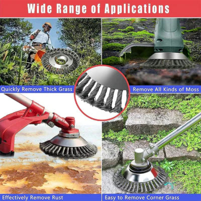 (🔥30% DISCOUNT) Steel Wire Wheel Grass Cutter Blade - Lawn Mower Accessory