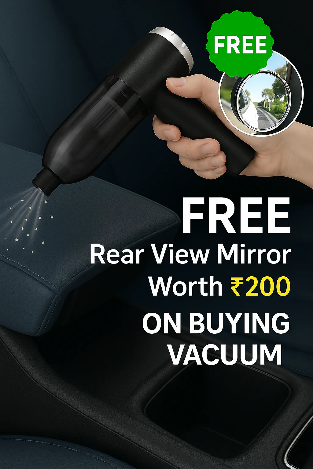 3 in 1 Mini Car Vacuum cleaner – Wireless, Rechargeable, Blower & Dust Cleaner for Car, Home & Keyboard